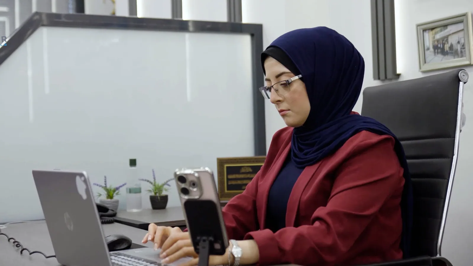 A team member at work in the back office