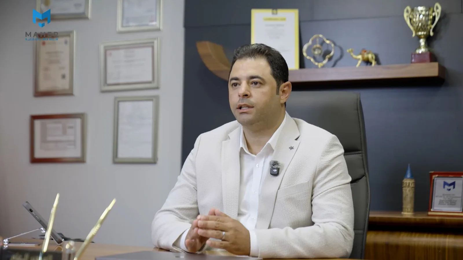 The general manager during a company interview